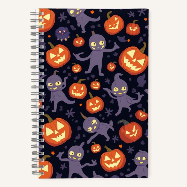 Cuaderno Nota cuadrada del patrón de Halloween (Anverso)