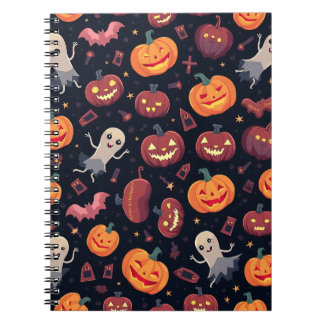 Cuaderno Nota cuadrada del patrón de Halloween
