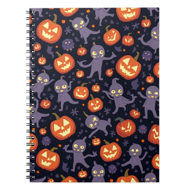 Cuaderno Nota cuadrada del patrón de Halloween (Frente)