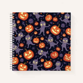 Cuaderno Nota cuadrada del patrón de Halloween