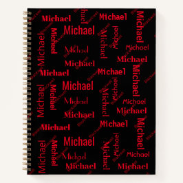 Cuaderno Nota de clase de primer y último nombre de repetic