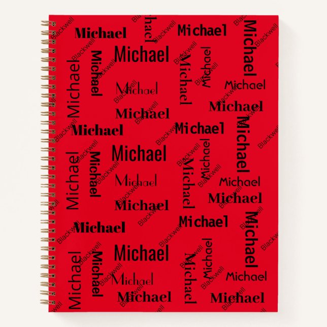 Cuaderno Nota de clase de primer y último nombre de repetic (Anverso)