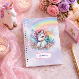 Cuaderno Nota de cumpleaños de niña mágica unicornio colori