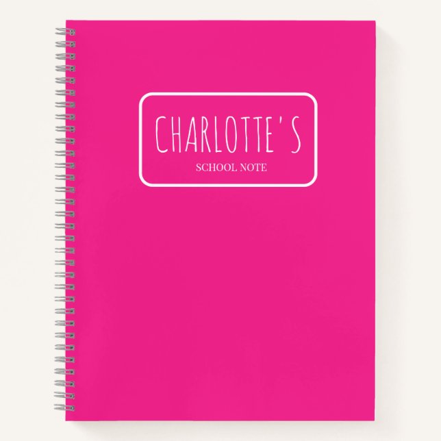 Cuaderno Nota de la escuela moderna de nombres personalizad (Anverso)