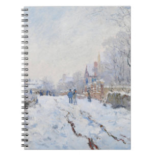 Cuaderno Nota impresionista de invierno de Snowy Village St