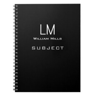 Cuaderno Nota Minimalista básica en negroLibro con nombre