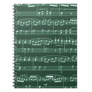 Cuaderno nota musical con estampado