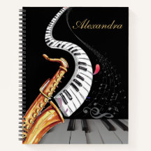 Nota musical de piano saxofón personalizada