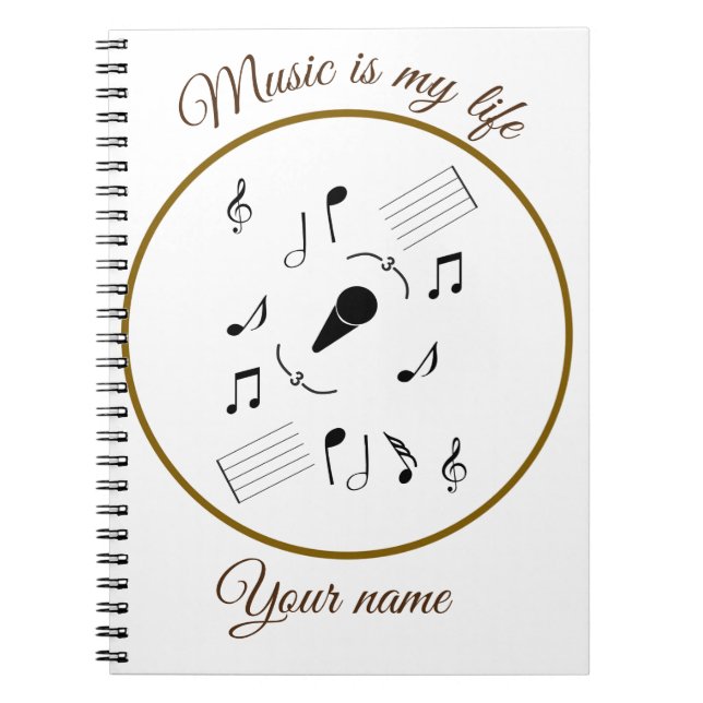 Cuaderno Nota musical y texto personalizado (Frente)