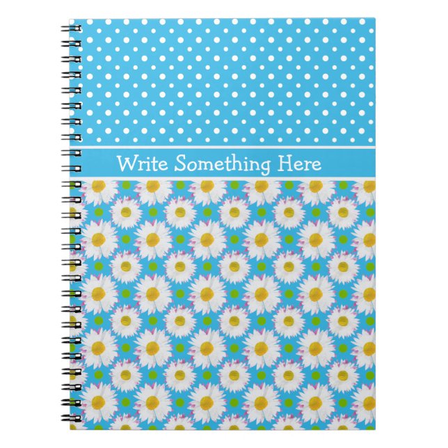 Cuaderno Nota para personalizar: Polkas, Daisies sobre el a (Frente)