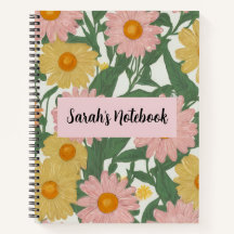 Nota personalizada floral de margarita amarilla y