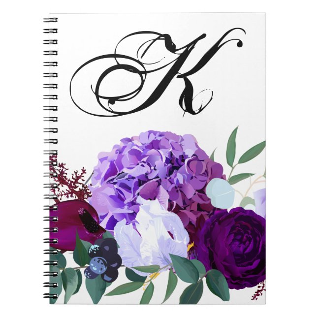 Cuaderno Nota personalizada Libro Lavender Hibiscus en blan (Frente)