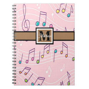 Cuaderno Nota sobre música rosa Monograma musical