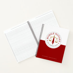 Cuaderno Notaría Móvil Personalizada Firma Legal Rojo Dorad