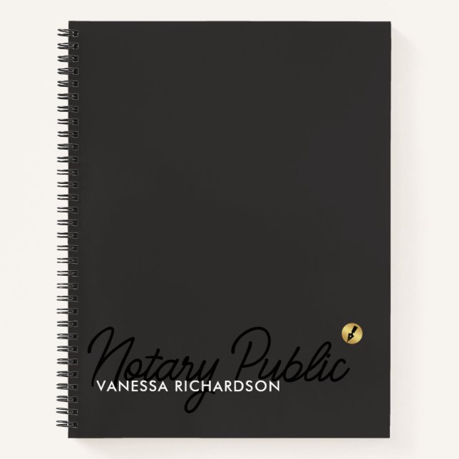 Cuaderno Notario moderno oscuro brillante oro gris negro si (Anverso)
