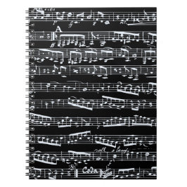 Cuaderno Notas blancos y negros de la música