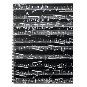 Cuaderno Notas blancos y negros de la música