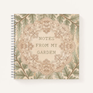 Cuaderno Notas Botánicas Antiguas De Mi Jardín