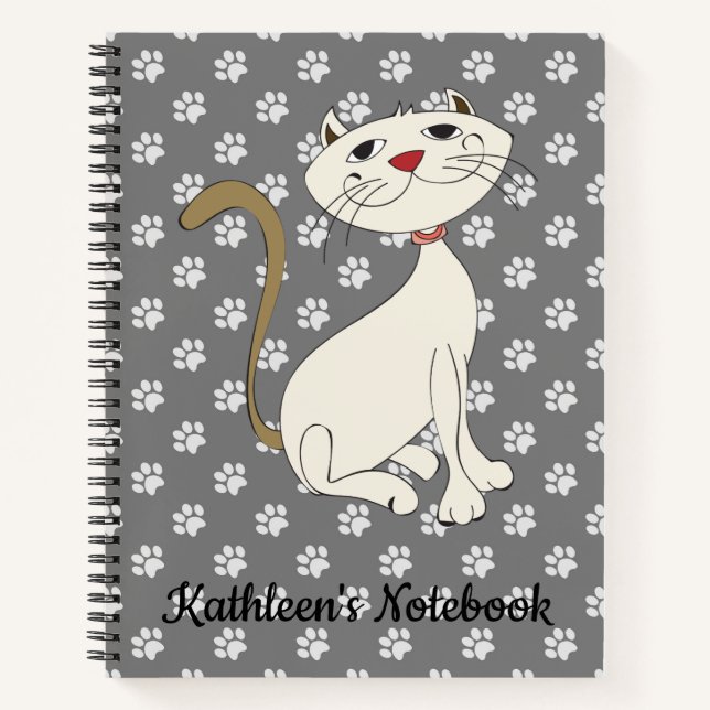 Cuaderno Notas de amor de Kitty Cat | Texto Personalizar |  (Anverso)