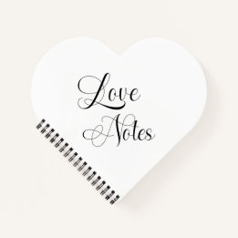 Cuaderno Notas de amor Guión elegante con nombre Negro y bl
