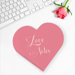 Cuaderno Notas de amor personalizadas de guion rosa moderno