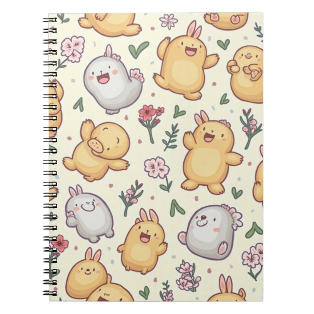 Cuaderno notas de animales lindas (Frente)