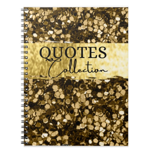 Cuaderno notas de colección de cotizaciones de purpurina (Frente)