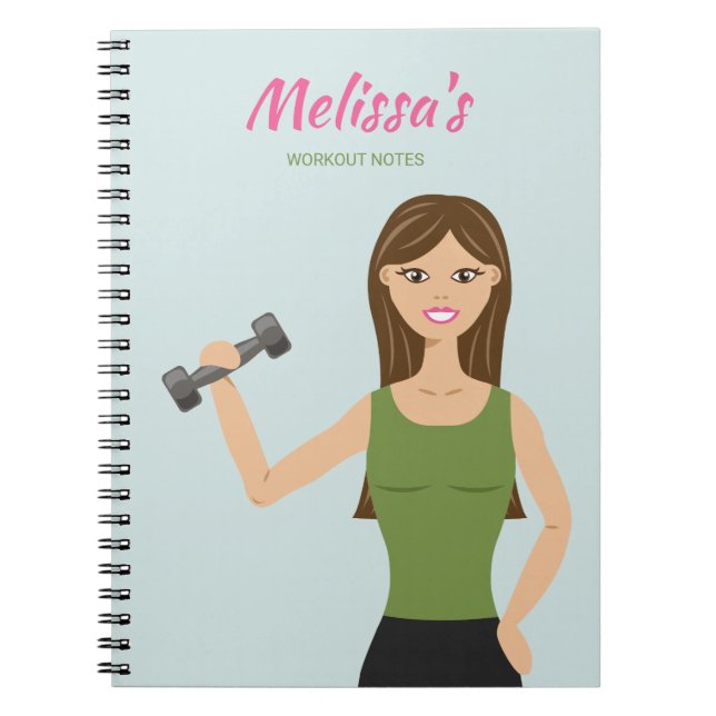 Cuaderno Notas de dibujo del Chica de fitness de curso (Frente)