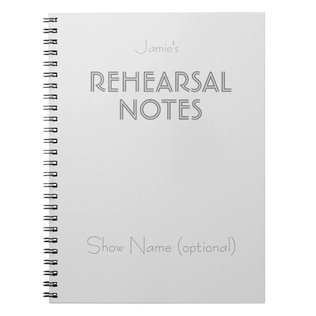 Cuaderno Notas de ensayo personales - texto gris/carbón - (Frente)