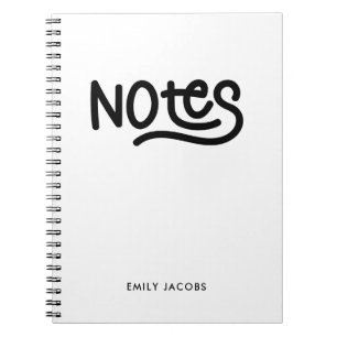 Cuaderno Notas de escritura a mano negrita minimalista Tipo
