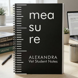 Cuaderno Notas de estudiante de veterinaria en blanco y neg