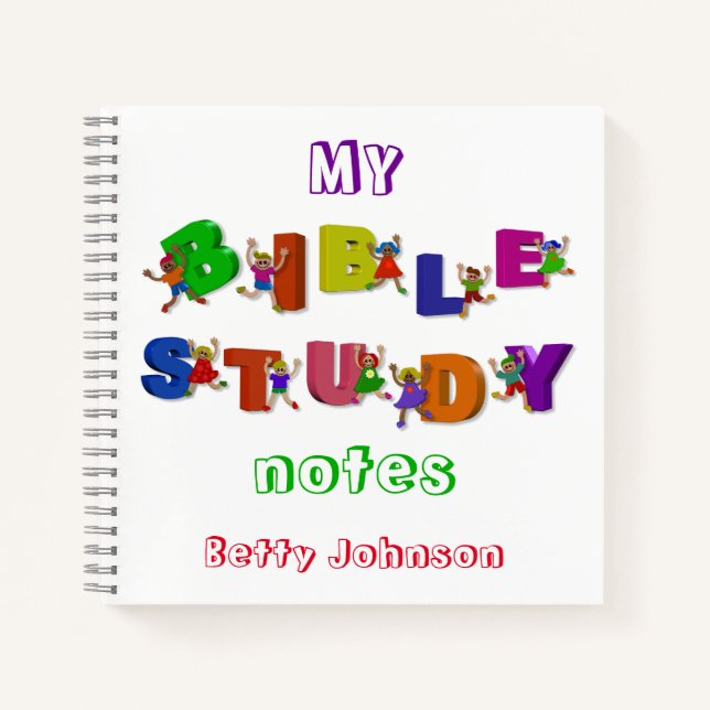 Cuaderno Notas de estudio de la Biblia Infantil Cute & Colo (Anverso)