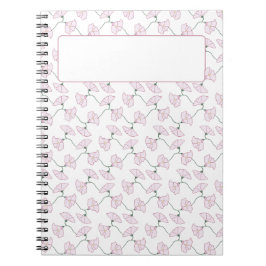 Cuaderno Notas de flores de viñas florales rosadas