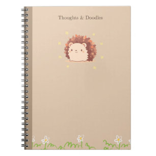 Cuaderno Notas de hojas de otoño de erizo lindas Cottagecor