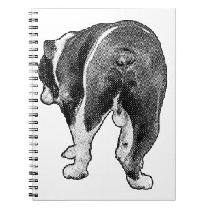 Cuaderno Notas de invierno con máscara de Bulldog con punto