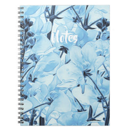 Cuaderno "Notas" de la flor azul claro