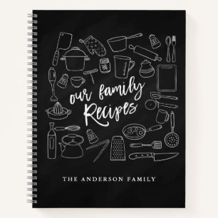 Cuaderno Notas de la receta personalizada de Chalkboard Kit
