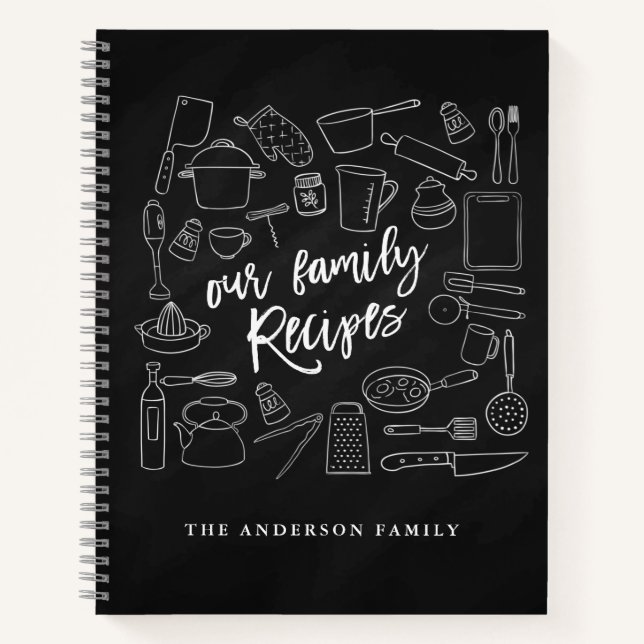 Cuaderno Notas de la receta personalizada de Chalkboard Kit (Anverso)
