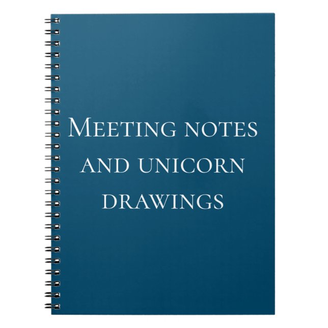 Cuaderno Notas de la reunión y dibujos de unicornios Oficin (Frente)