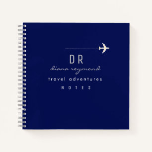 Cuaderno Notas de las aventuras de viaje Azul