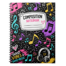 Notas de Música Coloridas y Composición de Buenas
