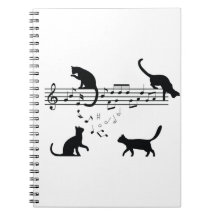 Notas de música de reproducción de gatos