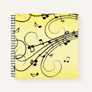 Cuaderno Notas de Música Elegantes Amarillas