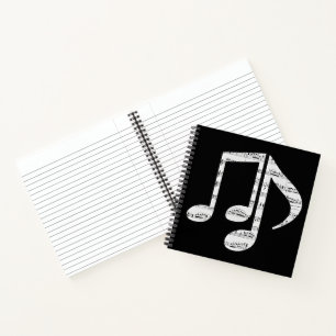 Cuaderno Notas de Música en Blanco y Negro