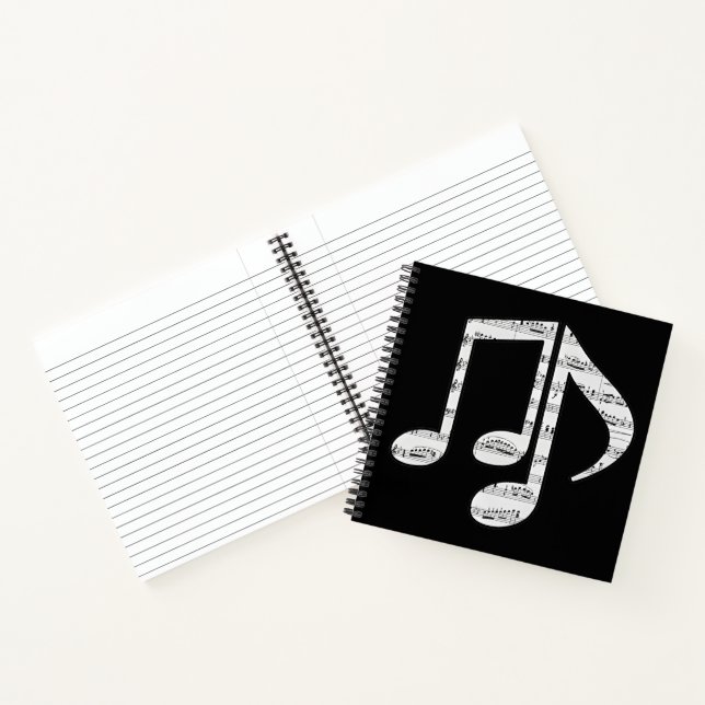 Cuaderno Notas de Música en Blanco y Negro (Interior)