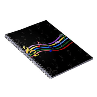 Cuaderno Notas de música en color arcoiris