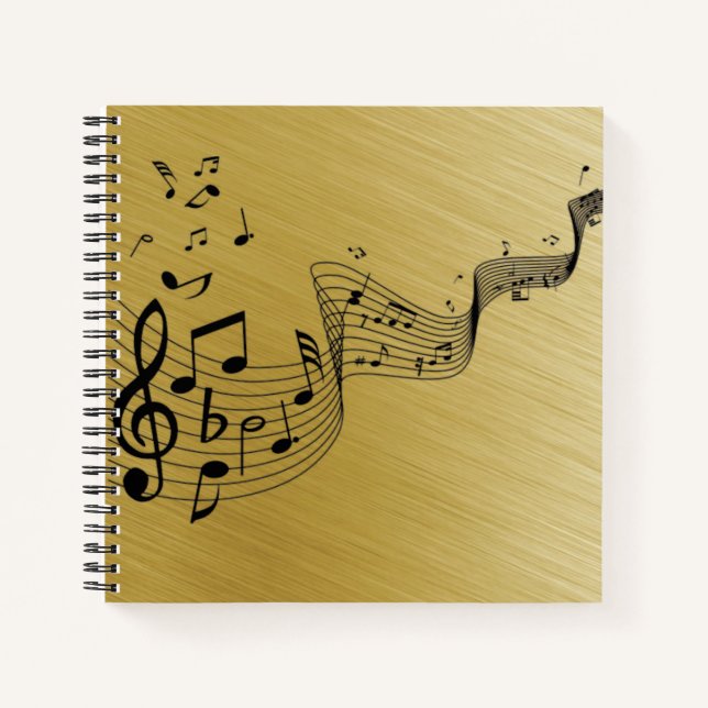Cuaderno Notas de música pinchadas con oro (Anverso)
