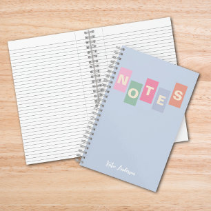 Cuaderno Notas de nombre completo de chicas Pastel Monogram