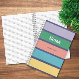 Cuaderno Notas de nombre completo de trendy colorful Monogr