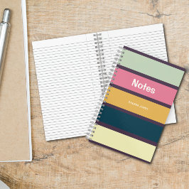 Cuaderno Notas de nombre completo en monogramado oscuro con